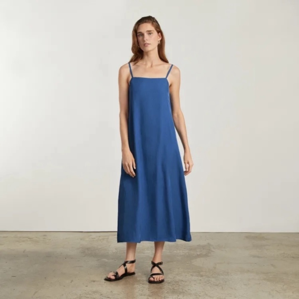 Everlane The Japanese GoWeave Slip Dress in Blue